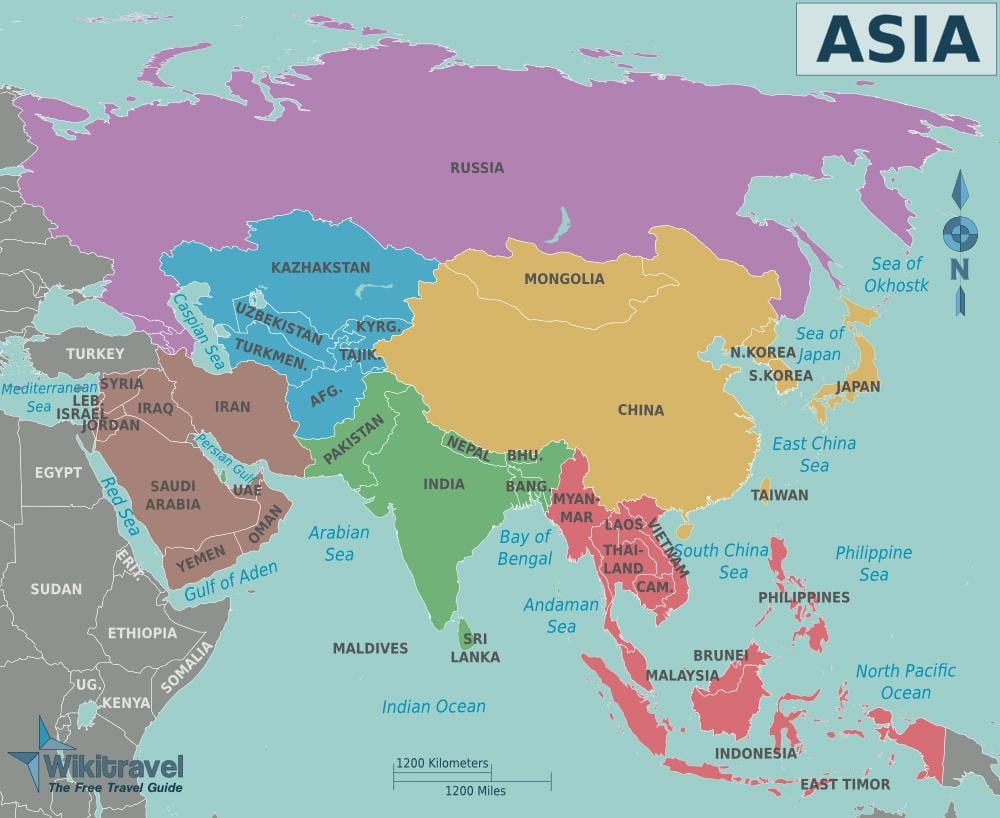 Mapa de Taiwan e países vizinhos
