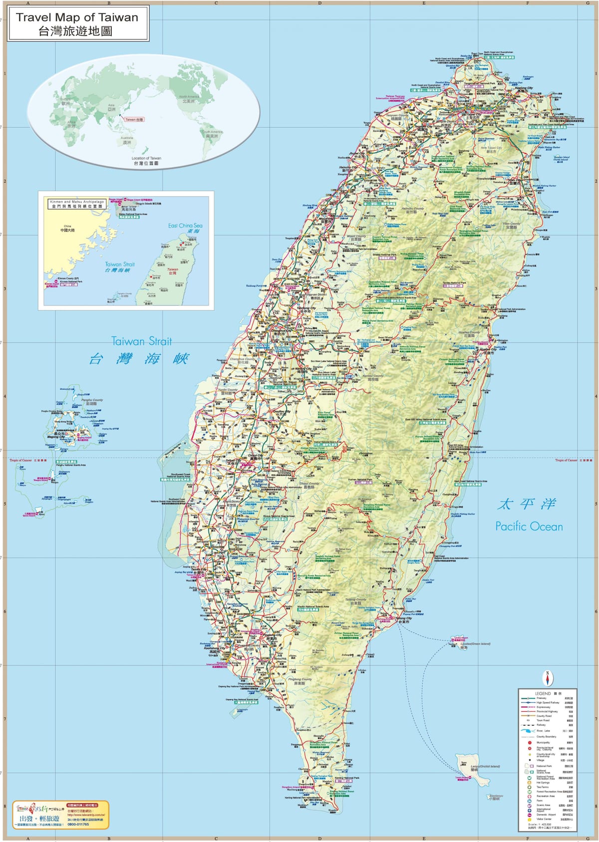 Mapa de Taiwan atração