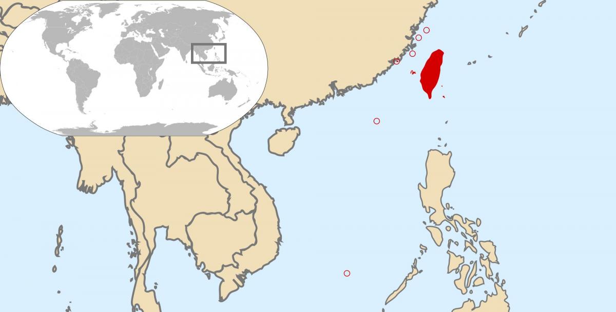 mapa mostrando Taiwan