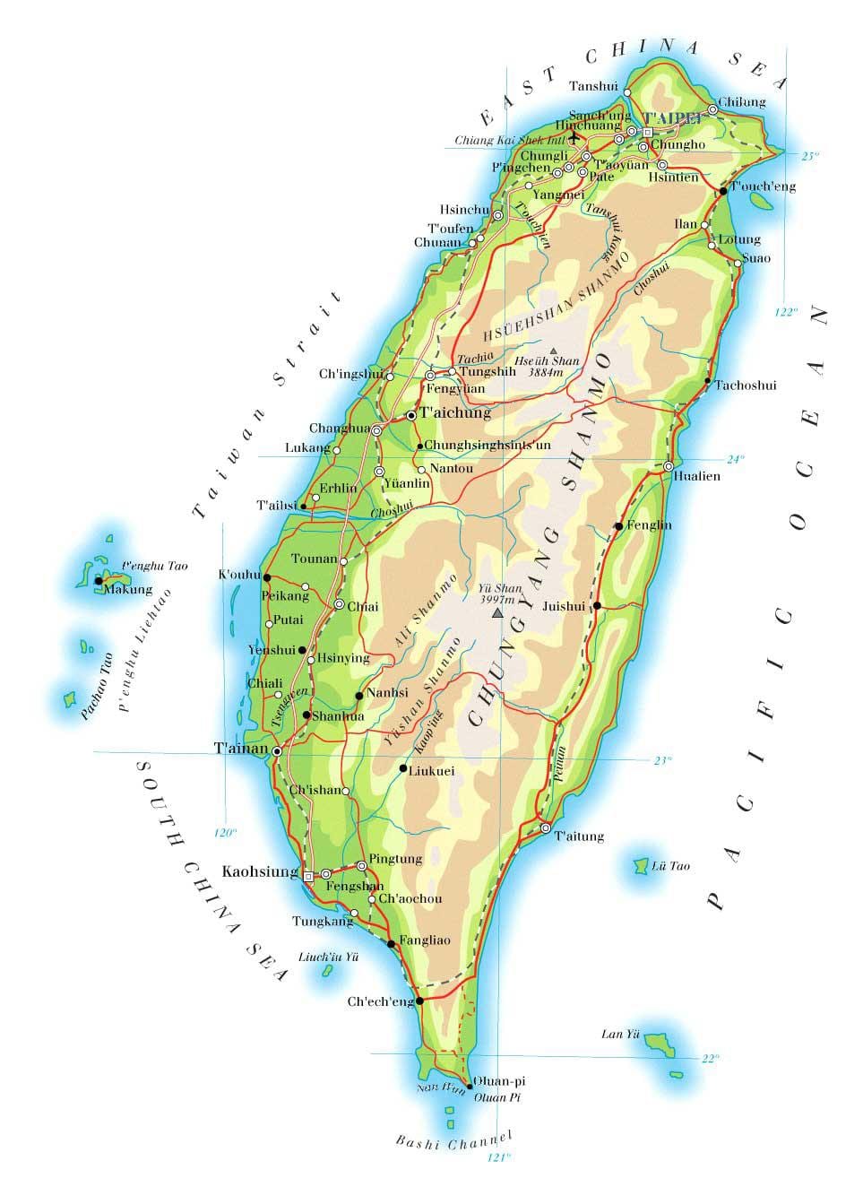 Taiwan rodovia mapa