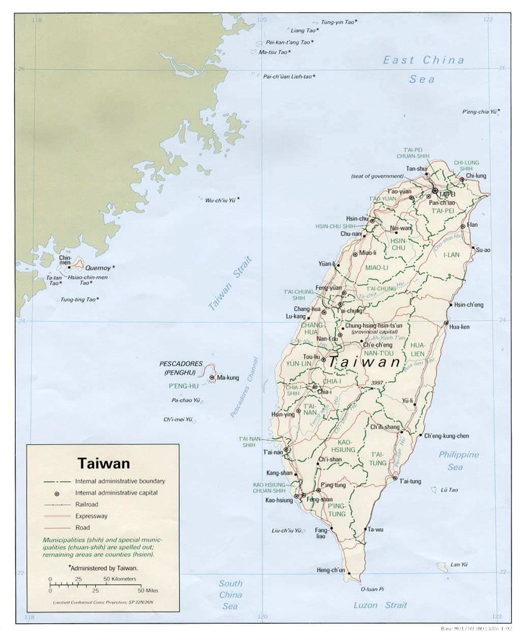 Taiwan ônibus mapa de rotas
