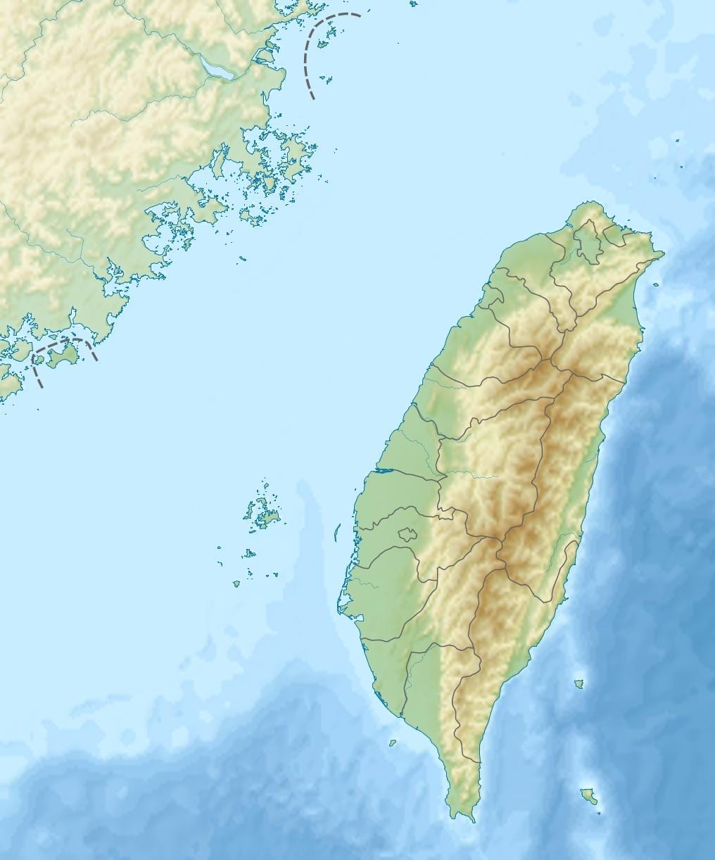 Mapa de Taiwan elevação