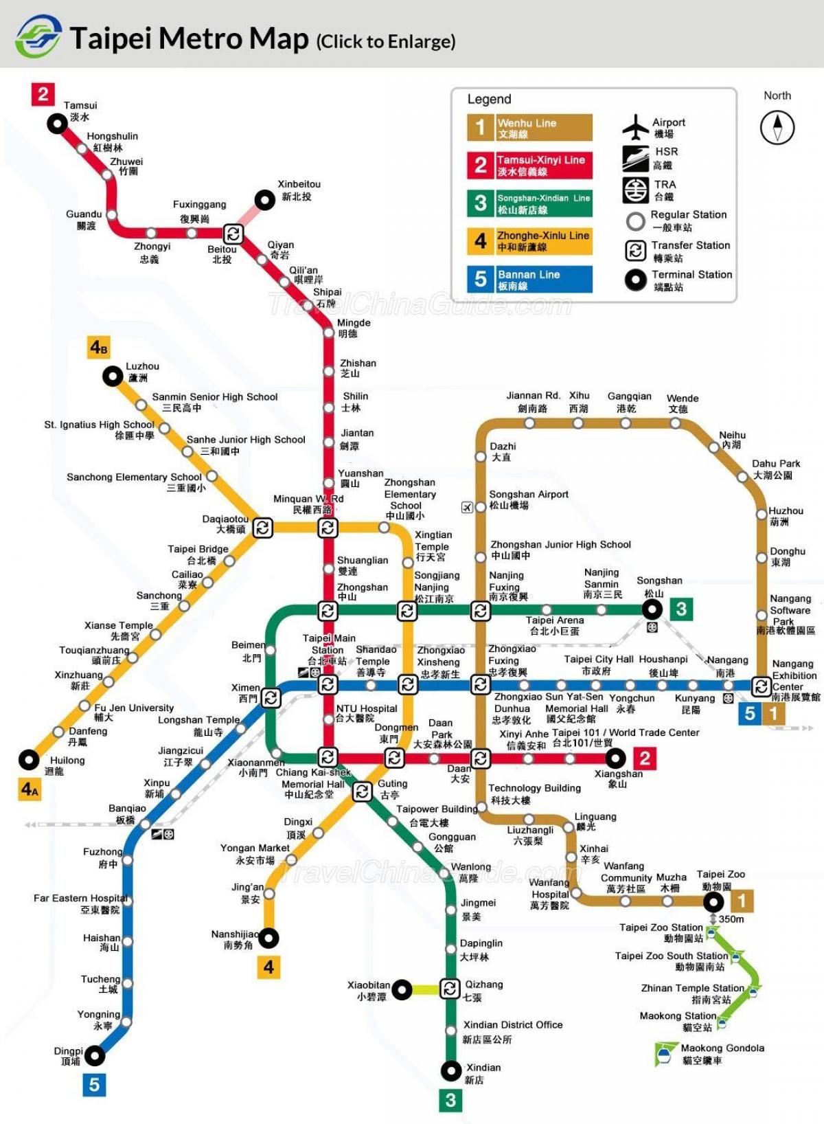 Mapa de Taiwan metrô
