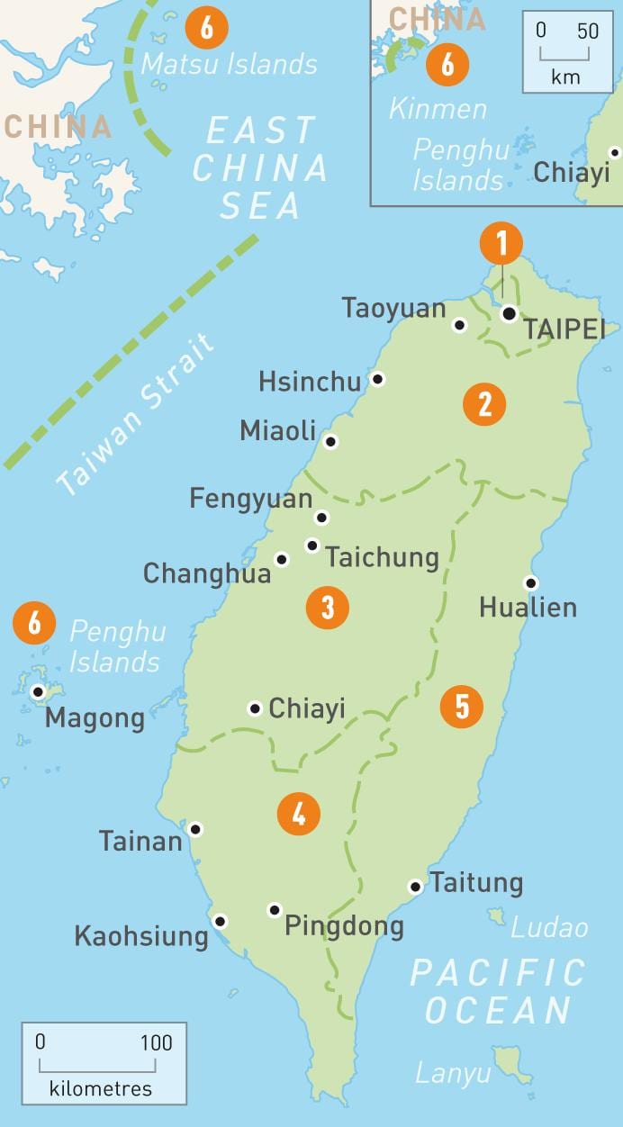 Mapa de Taiwan país