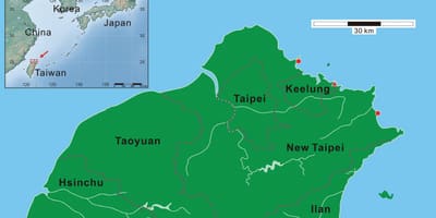Norte de Taiwan mapa