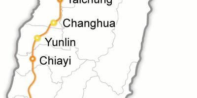 Taiwan trem-bala mapa