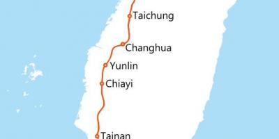 Taiwan high speed rail mapa de rotas