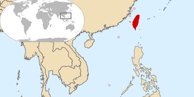 Mapa mostrando Taiwan