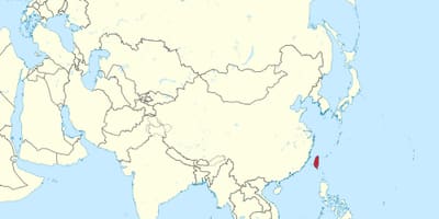 Taiwan mapa na ásia