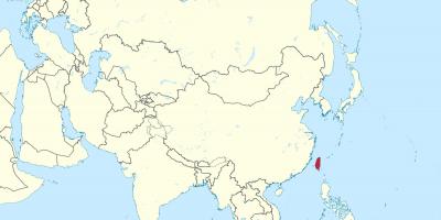 Taiwan mapa na ásia
