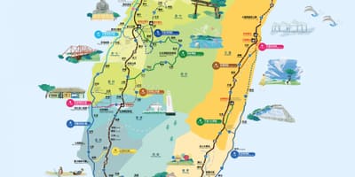 Andar de bicicleta em torno de Taiwan ciclismo de estrada mapa