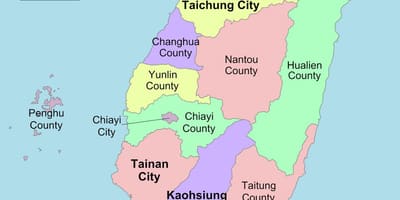 Mapa do condado de Taiwan 