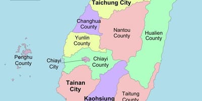 Mapa político de Taiwan