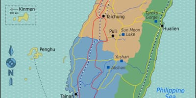 Mapa de Taiwan portas